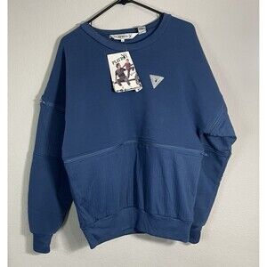 PLAYBOY 90s Zip off Playboy Crewneck Sweatshirt Large Blue